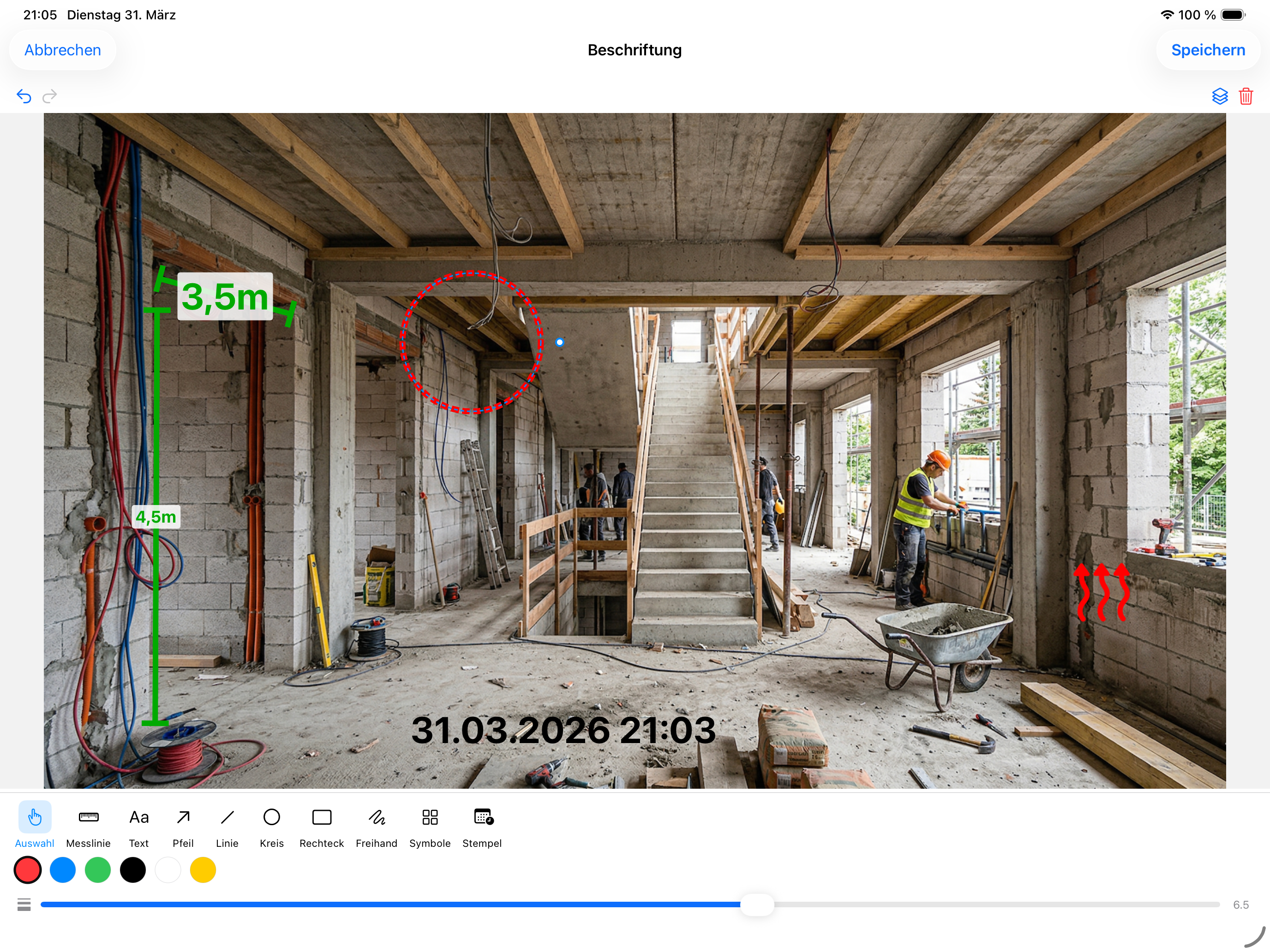 Digitales Aufmaß mit Bild-Annotationen auf dem iPad – Mein-Rapport.de App
