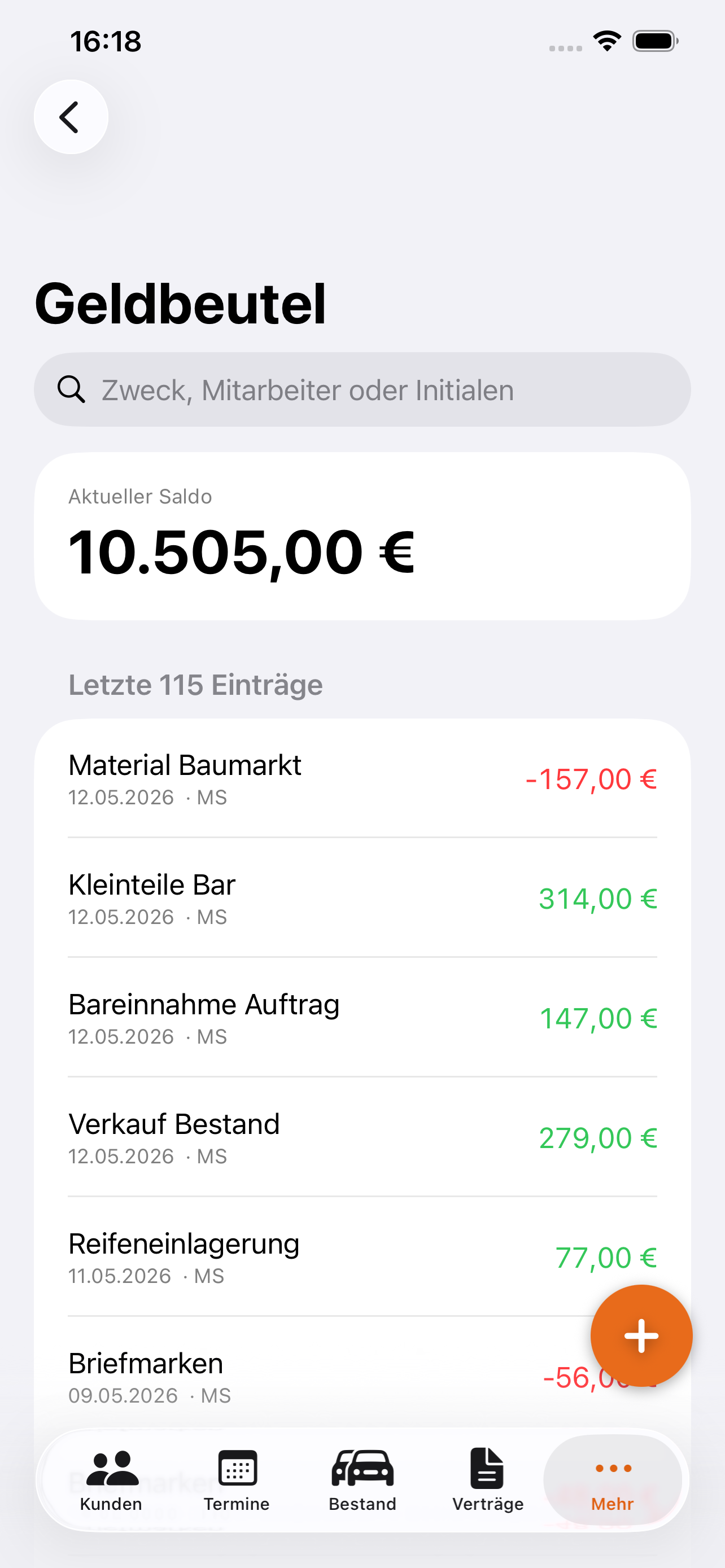 Geldbeutel auf dem iPhone